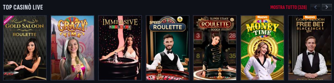 Gioca alla roulette dal vivo con croupier reali