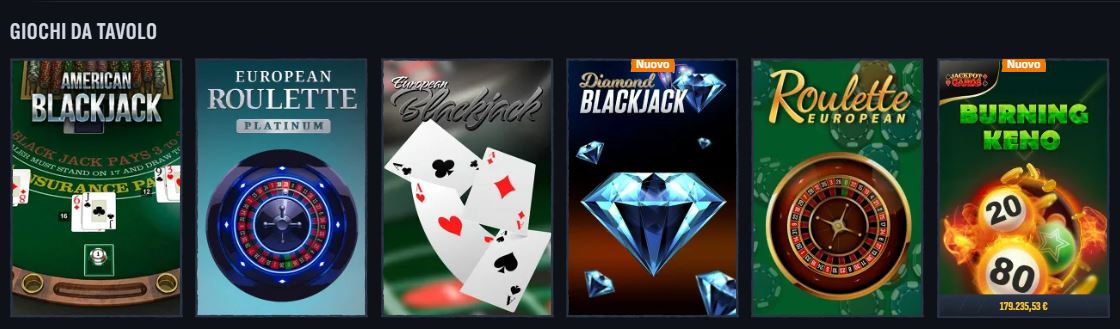 Scegli blackjack e roulette tra giochi da tavolo