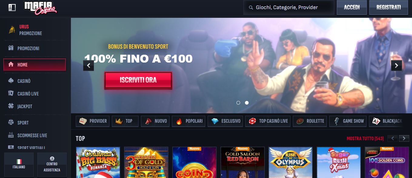 Esplora slot popolari e scommesse sulla homepage Mafia