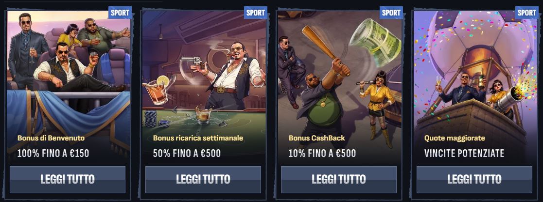 Richiedi cashback e bonus ricarica per scommesse sportive